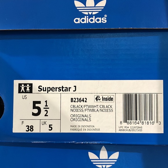 adidas Superstar J 'Core Black' B23642 - Picture 14 of 17